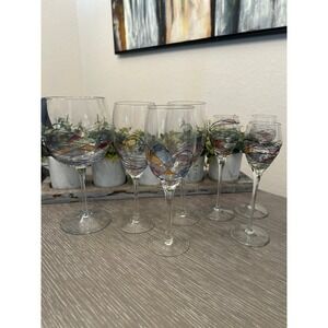 Artland Helios Mosaic Stained Glasses 1 bubble wine 3 wine 3 cordials